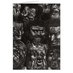 Cartão Onze caras grotescos