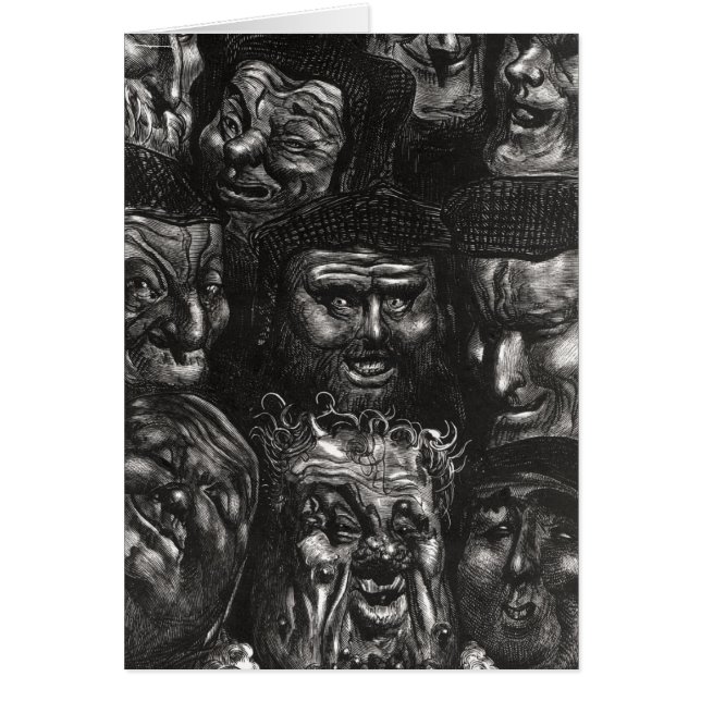 Cartão Onze caras grotescos (Frente)
