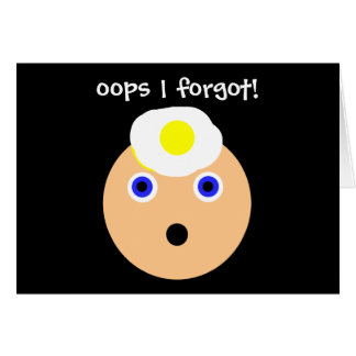 Cartão oops! Eu esqueci!