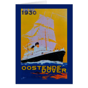 Cartão Oostende Dover Vintage PosterEurope