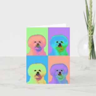 Cartão Op Art - Bichon Frise - Cody