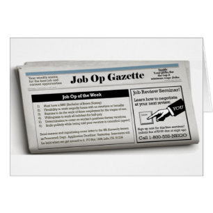 Cartão Op do trabalho