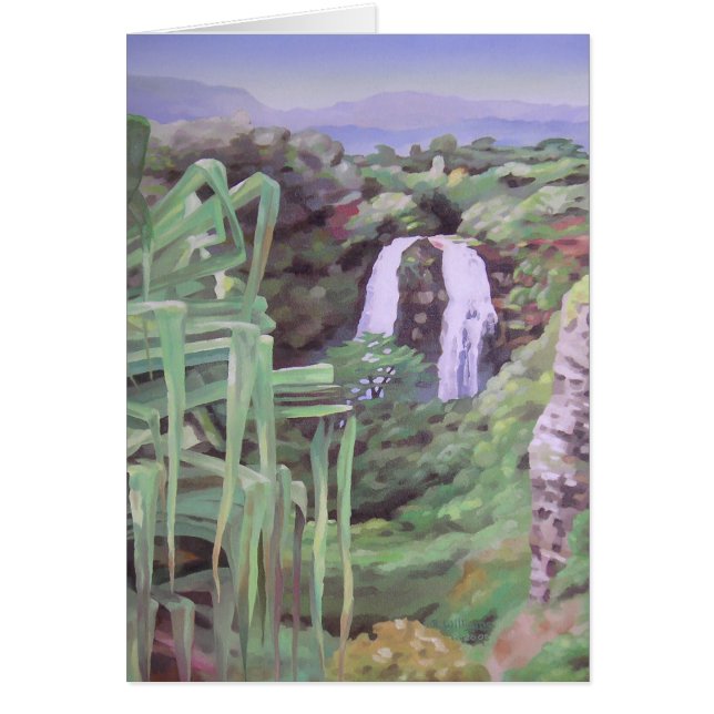 Cartão Opaekaa Falls, Kauai (Frente)