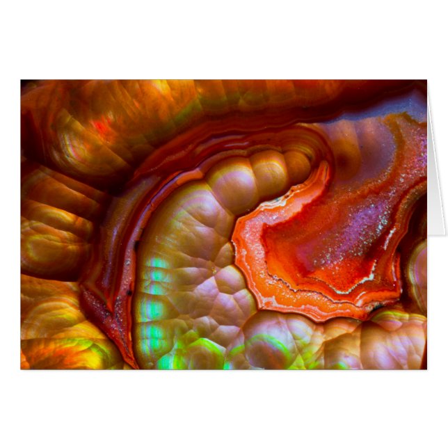 Cartão Opal de fogo iridescente vermelho (Frente Horizontal)