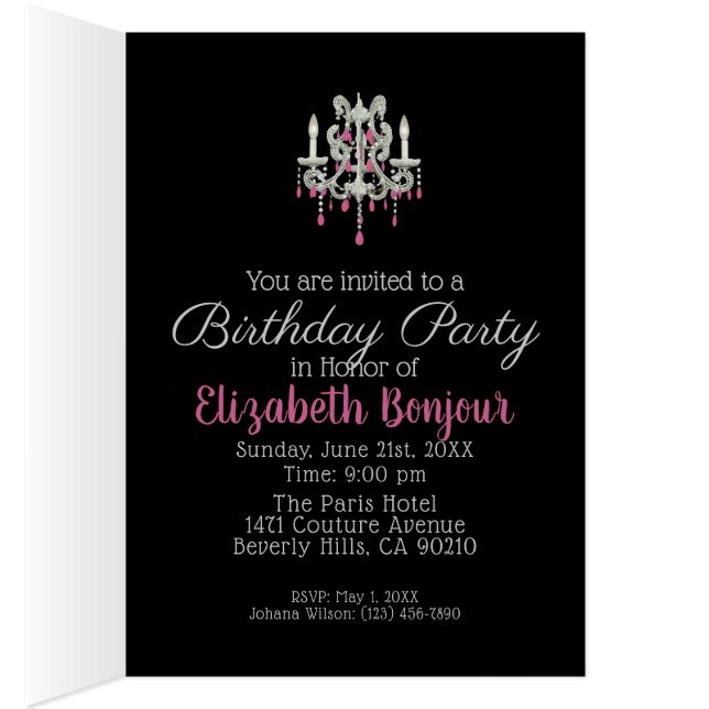 Cartão OPÇÕES DE TAMANHO/PAPEL/ESTILO do candelabro notur (Interior (direita))