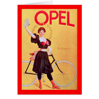 Cartão Opel - poster Arte da bicicleta do vintage (1900)