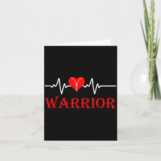 Cartão Open Heart Surgery Recovery Survivor Heart Warrior (Frente)
