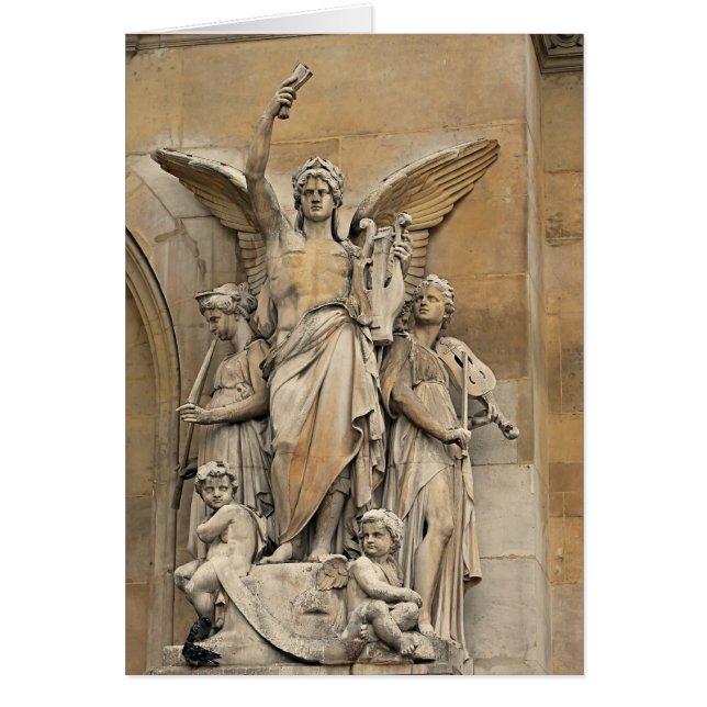 Cartão Ópera velha Statues-1 de Paris (Frente)