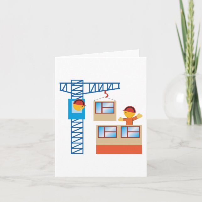 Cartão Operador De Crane E Trabalhador De Construção (Frente)