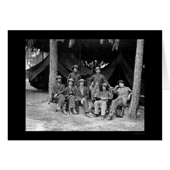 Cartão Operadores de telégrafos em Petersburgo, VA 1864 (Frente Horizontal)
