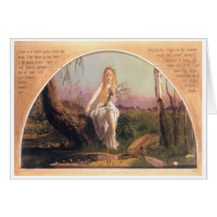 Cartão Ophelia, Arthur Hughes, 1852
