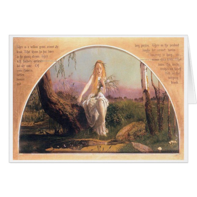 Cartão Ophelia, Arthur Hughes, 1852 (Frente Horizontal)