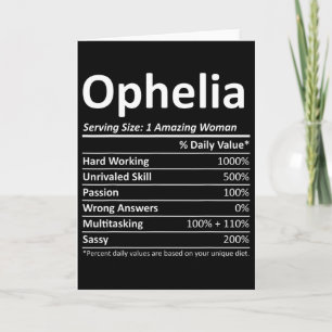 Cartão Ophelia Nutrição Nome Personalizado Natal Divertid