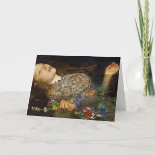 Cartão Ophelia Painting By John Everett Millais