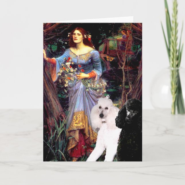 Cartão Ophelia (Woods)-2 Standard Poodles (Frente)