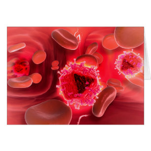 Cartão Opinião microscópica o vírus do HIV dentro dos