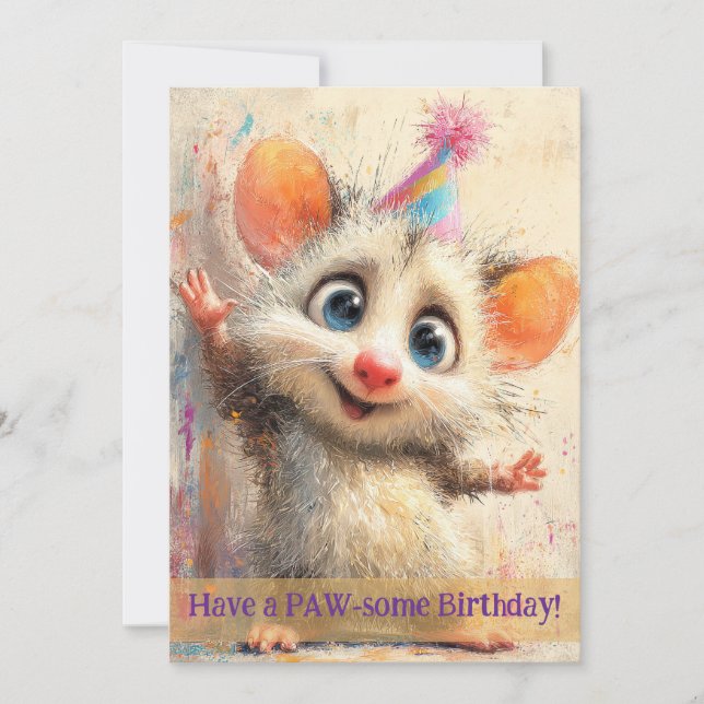 Cartão Opossum Birthday Card (Frente)