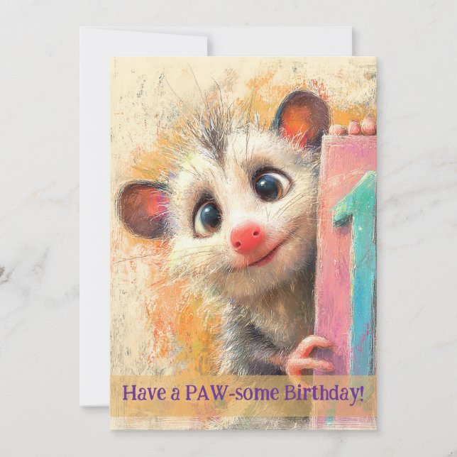 Cartão Opossum Birthday Card (Frente)