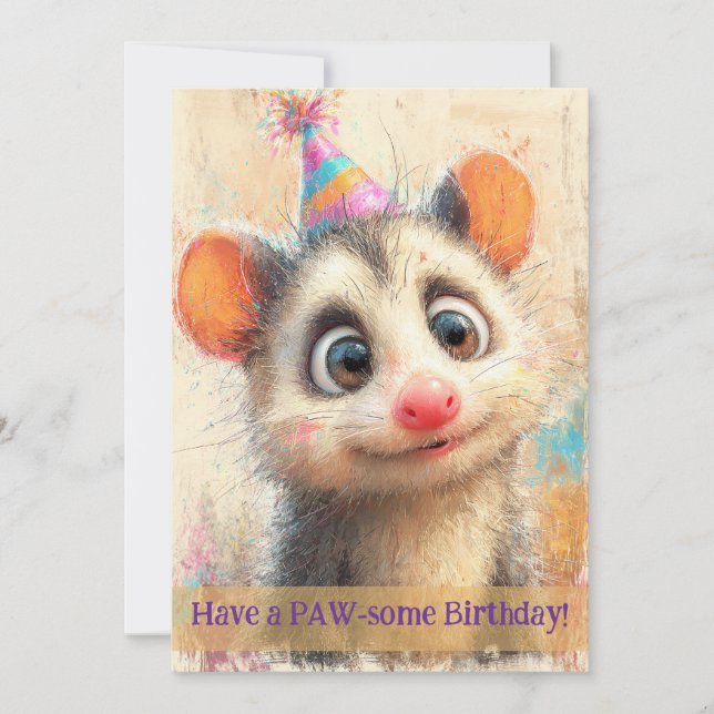 Cartão Opossum Birthday Card (Frente)