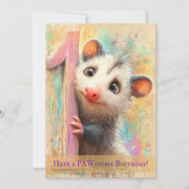 Cartão Opossum Birthday Card
