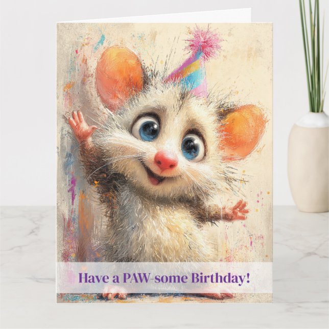 Cartão Opossum Birthday Card (Frente)