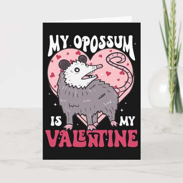 Cartão Opossum É Meu Namorado Coração Opossum Valent (Frente)