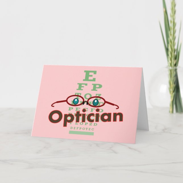 Cartão Optician — Presentes de gráfico de olhos (Frente)