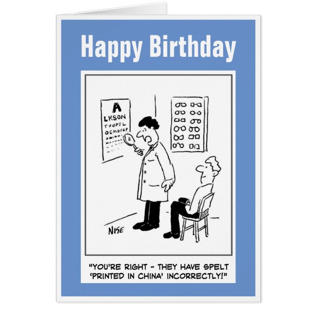 Cartão Óptico fazendo um teste ocular (Frente)