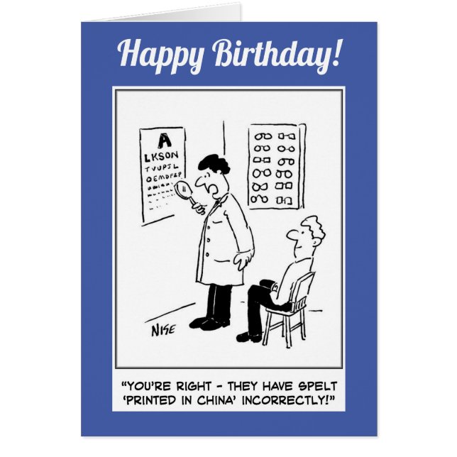 Cartão Óptico fazendo um teste ocular (Frente)