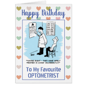 Cartão Optometrista Feliz Aniversário