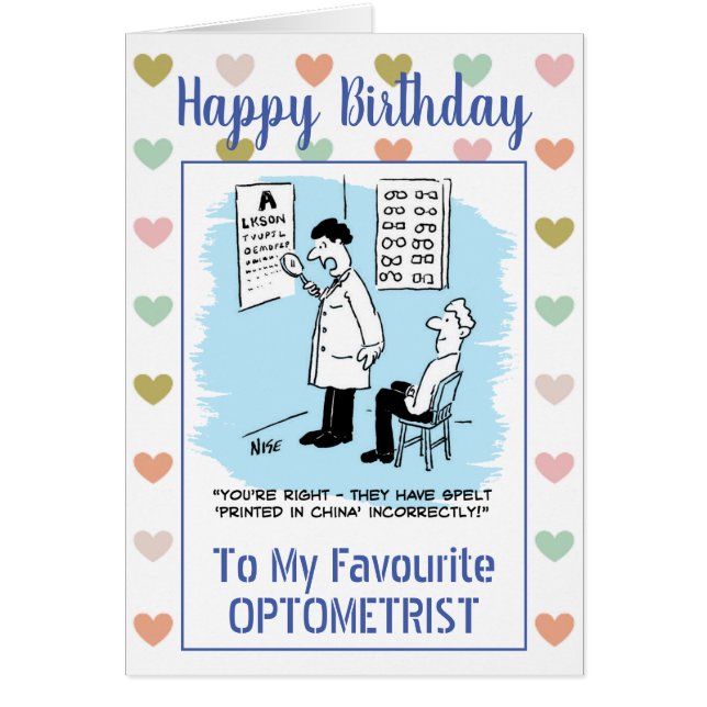 Cartão Optometrista Feliz Aniversário (Frente)