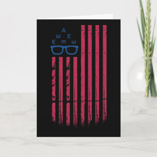 Cartão Optometrista Retro Bandeira Dos EUA 4 De Julho Esq