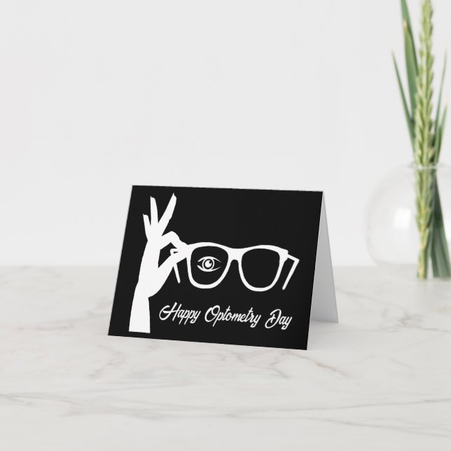 Cartão Optometry Day Eyeglass Silhouette Greeting Card (Frente)