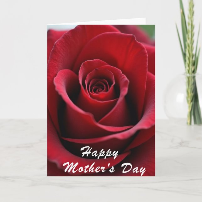 Cartão Opulent Red Mothers Day Card (Frente)