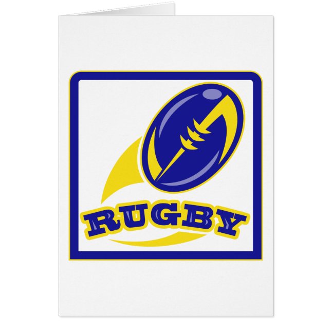 Cartão oput do vôo da bola de rugby (Frente)