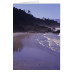 Cartão OR, Ecola SP, Praia Indiana com nevoeiro matinal