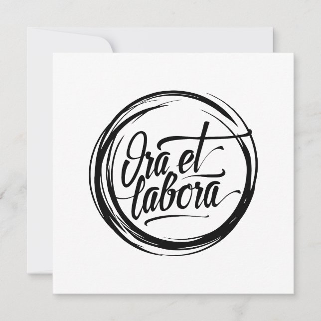 Cartão Ora et labora (Frente)