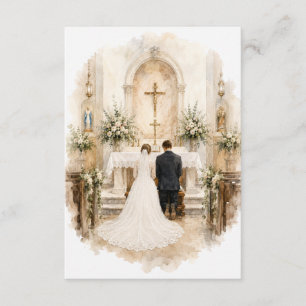 Cartão Oração Católica de Casamento Noiva e Noivo no Alta