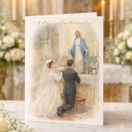 Cartão Oração Católica de Casamento Nossa Senhora da Graç