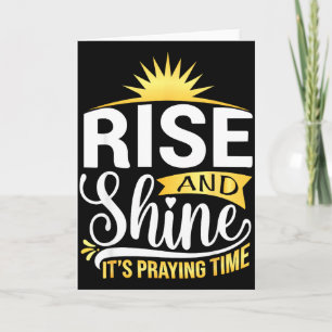 Cartão Oração Cristã Fé Levante e Brilhe Está Orando