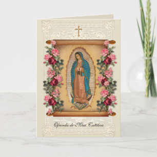 Cartão Oração da Oferta da Missa Católica Espanhola