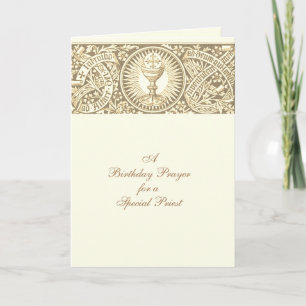 Cartão Oração de Aniversário Oração Latina Eucarista para