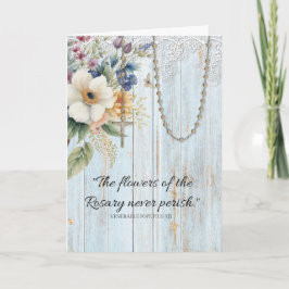 Cartão Oração de Buquê Floral Religiosa Rosária