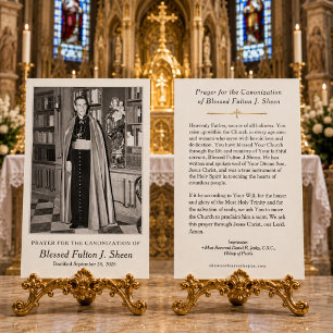Cartão Oração de Canonização do Beato Fulton Sheen