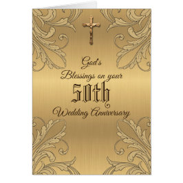 Cartão Oração de Casamento de Bodas de Ouro de 50 Anos