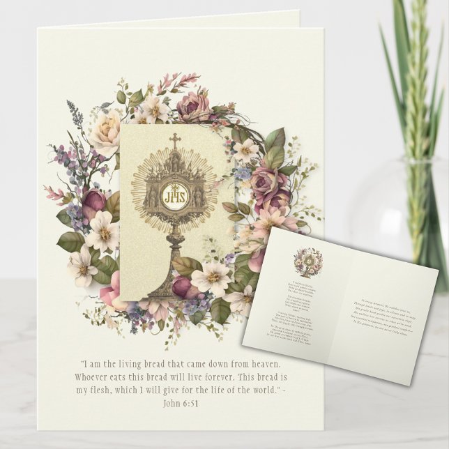 Cartão Oração de Escritura de Hospedagem Eucarística Cató (Criador carregado)