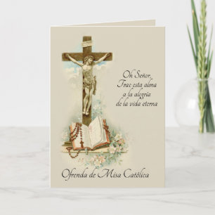 Cartão Oração de Oferta da Missa Católica Espanhola de Co