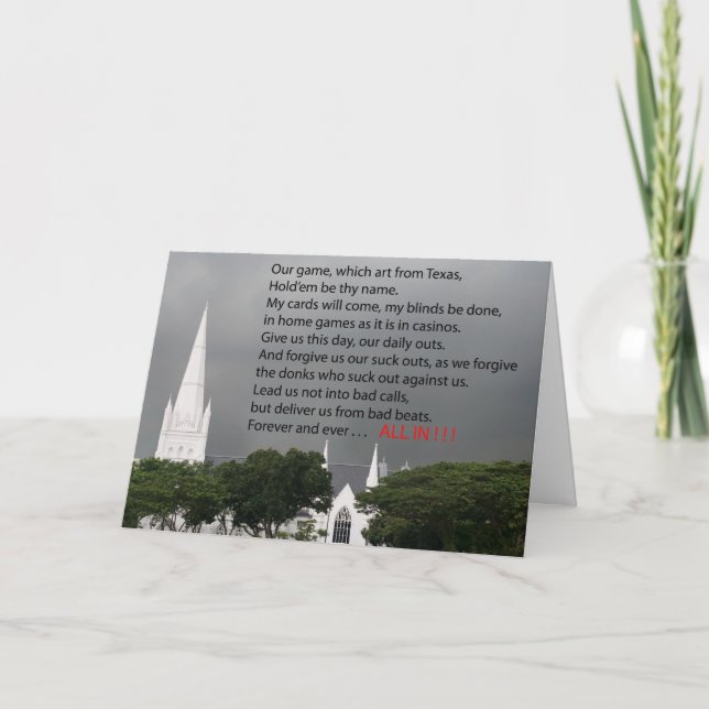 Cartão oração de pôquer (Frente)