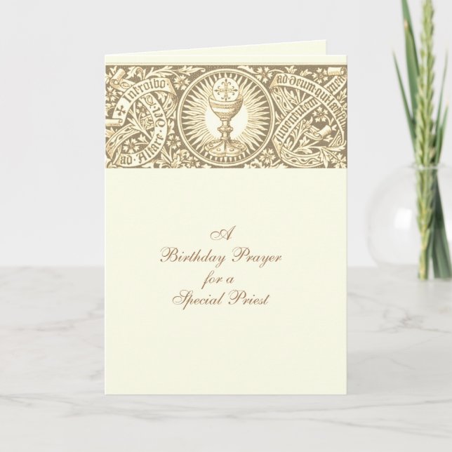 Cartão Oração do Aniversário Eucaristia Oração Latina par (Frente)