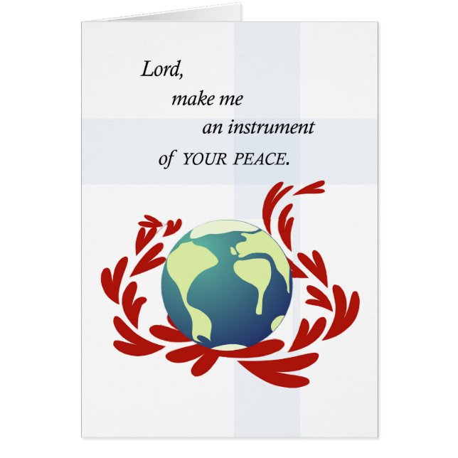 Cartão Oração pela paz da Rua. Francis (Frente)